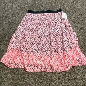Lularoe NWT Lola lace overlay coral skirt size 2XL